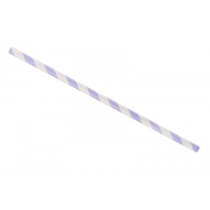 Lilac and white paper straw single